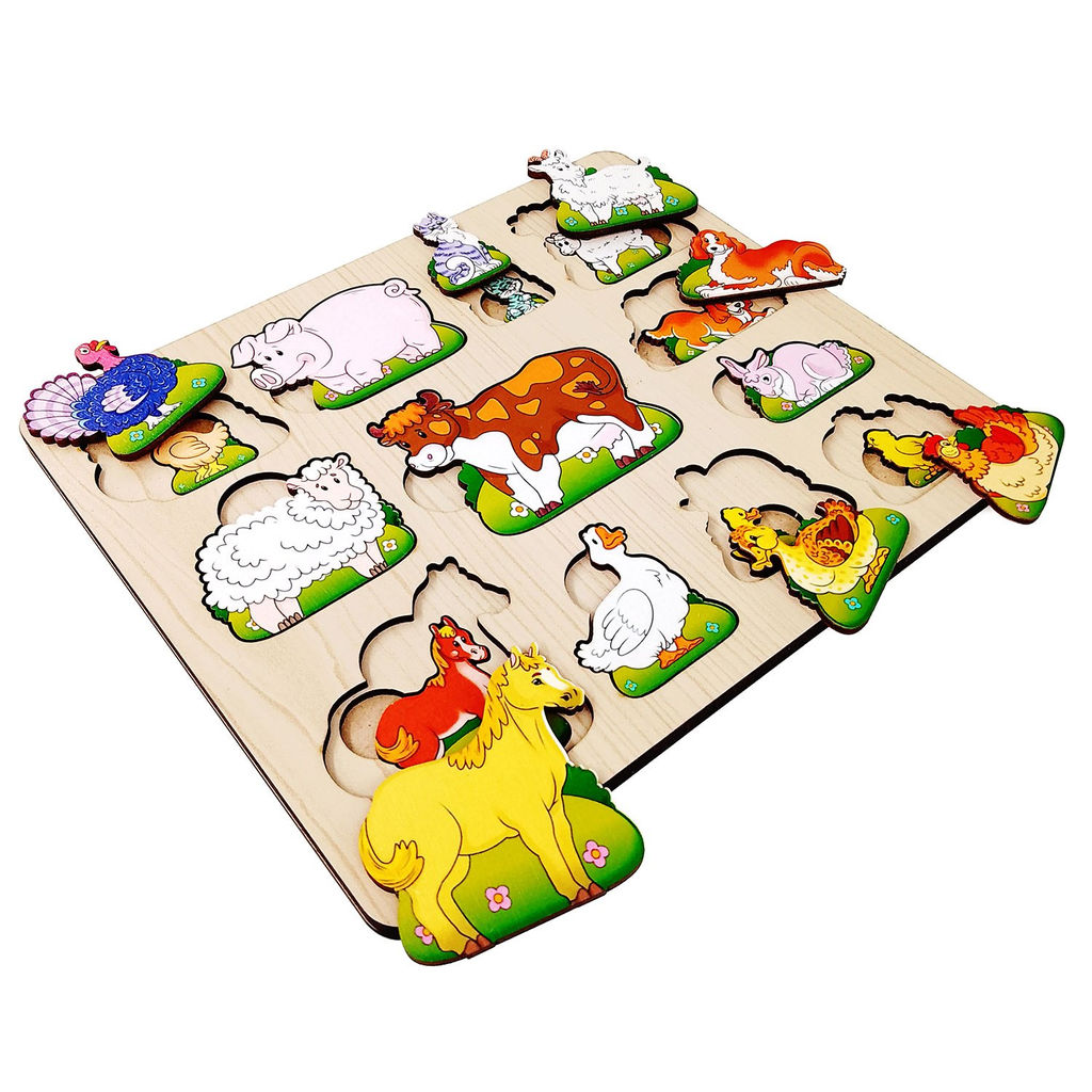 Рамка-вкладыш 2 слоя "Чей малыш? Домашние животные" арт.8090 /52