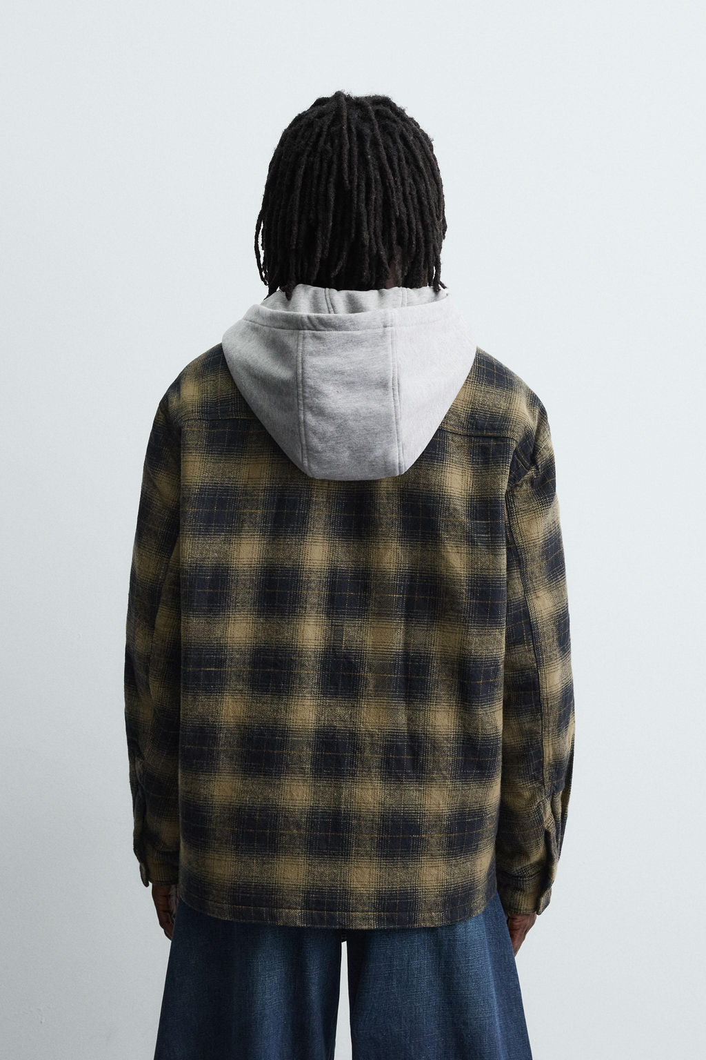 HOODED CHECK OVERSHIRT