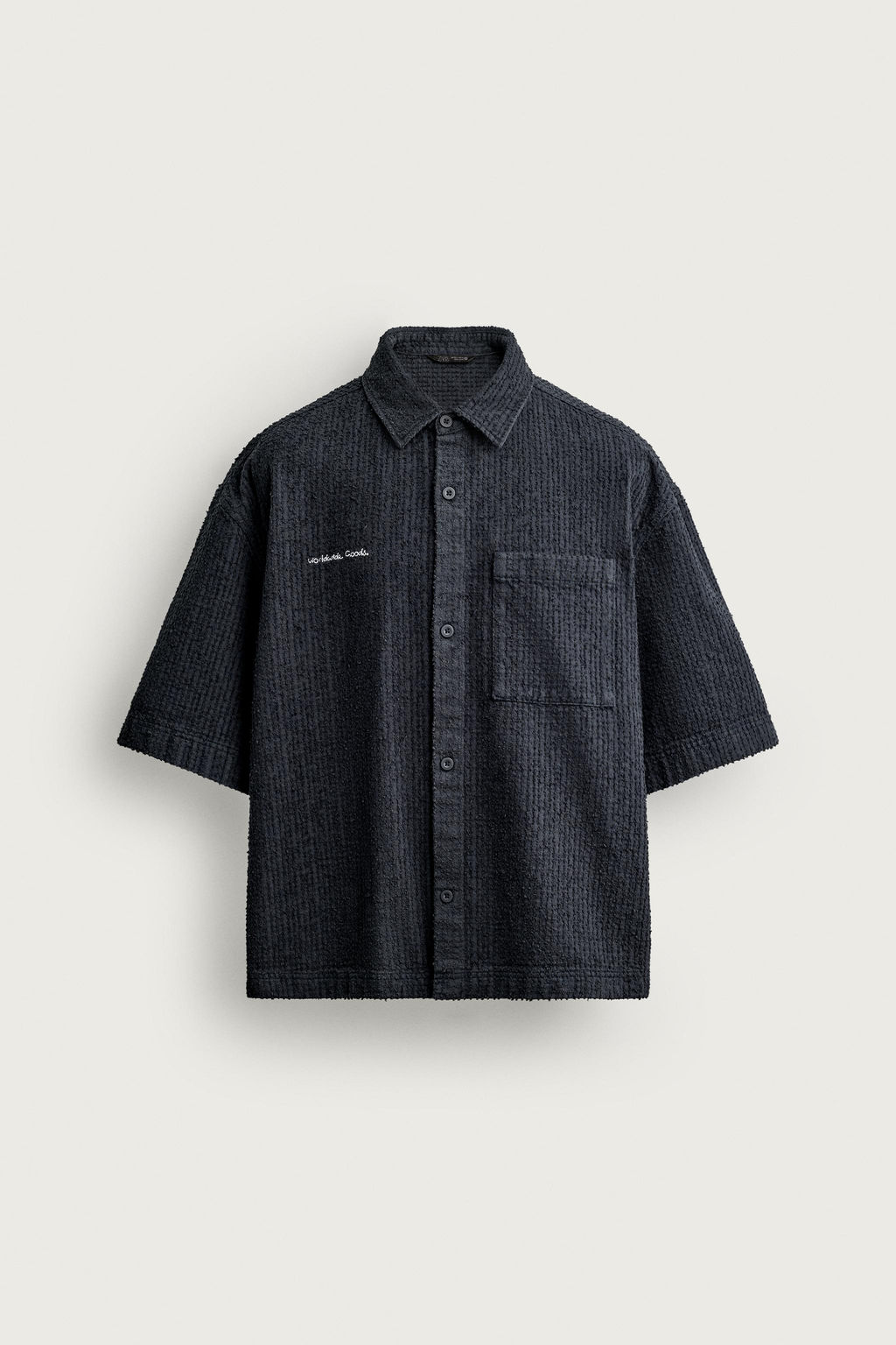 SOBRECAMISA BOXY FIT TEXTURA BORDADO / Marino - Zara фото 4