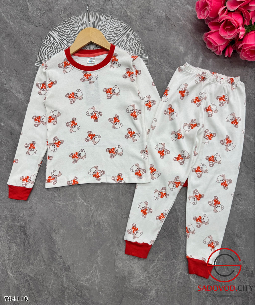 Пижама из интерлока, изготовлена из 100% хлопка