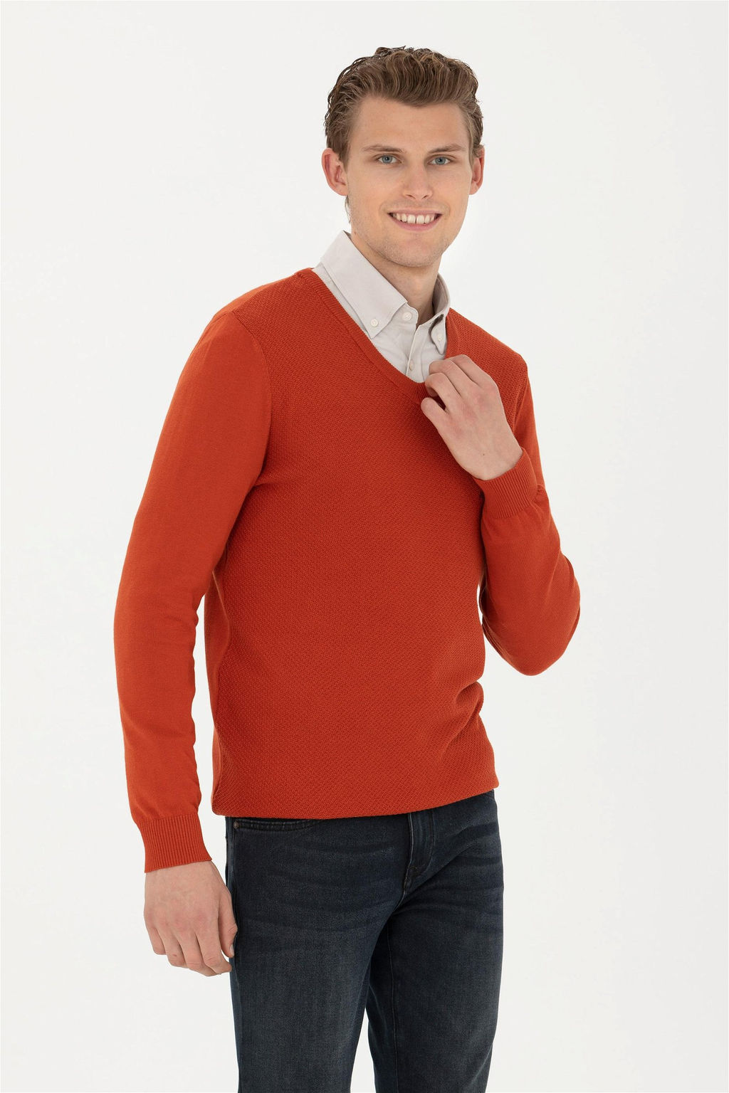 Мужской базовый свитер с плиткой Неожиданная скидка в корзине - U.s. polo assn фото 3