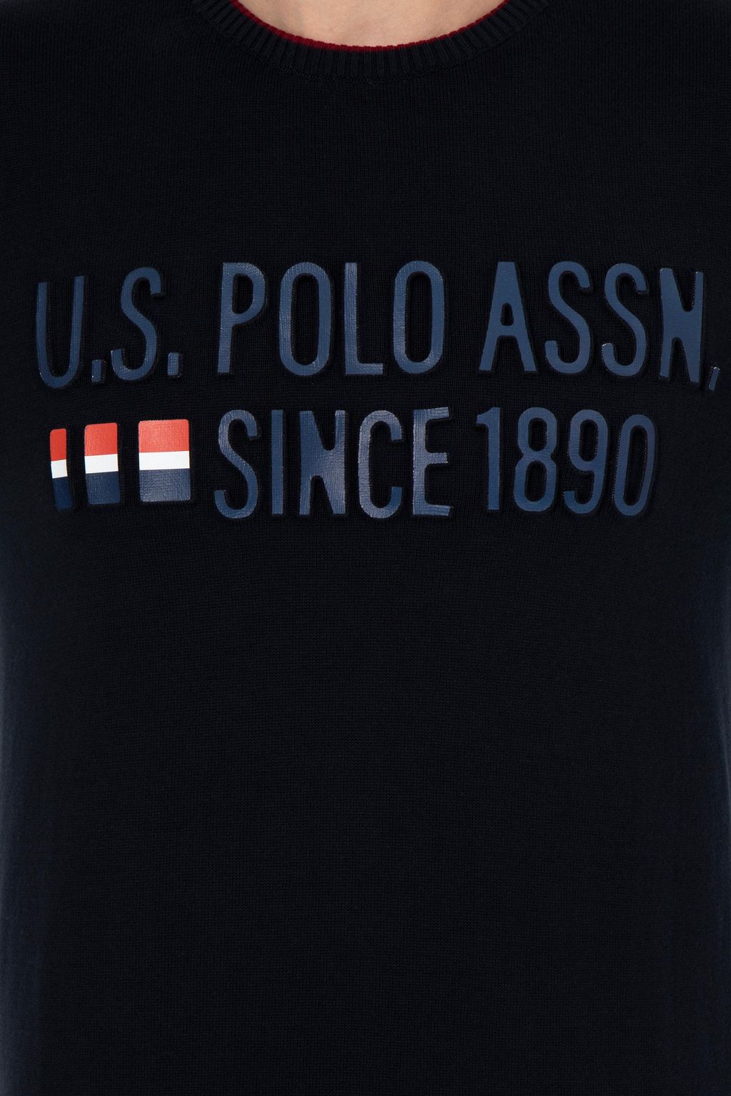 U. S. Polo Assn Мужской темно-синий трикотажный свитер с круглым вырезом - U.s. polo assn фото 6