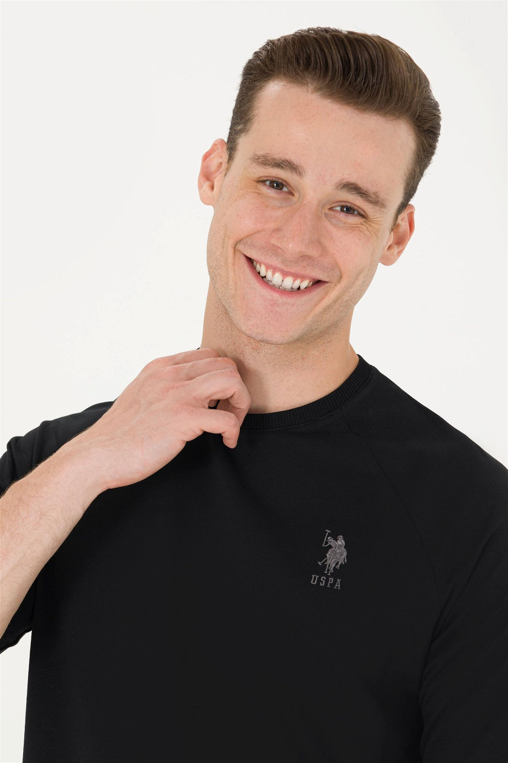 U. S. Polo Assn / Мужской черный базовый свитшот с круглым вырезом - U.s. polo assn фото 8