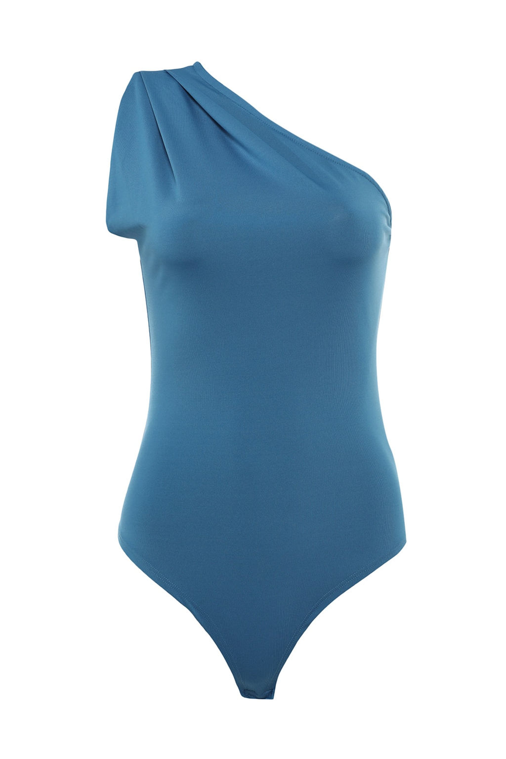 Indigo Asimetrik Yakal? Alttan C?tc?tl? Esnek Orme Body TWOSS22BD00014