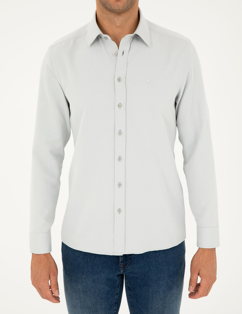 Gri Slim Fit Arm_rl_ Uzun Kollu G_mlek