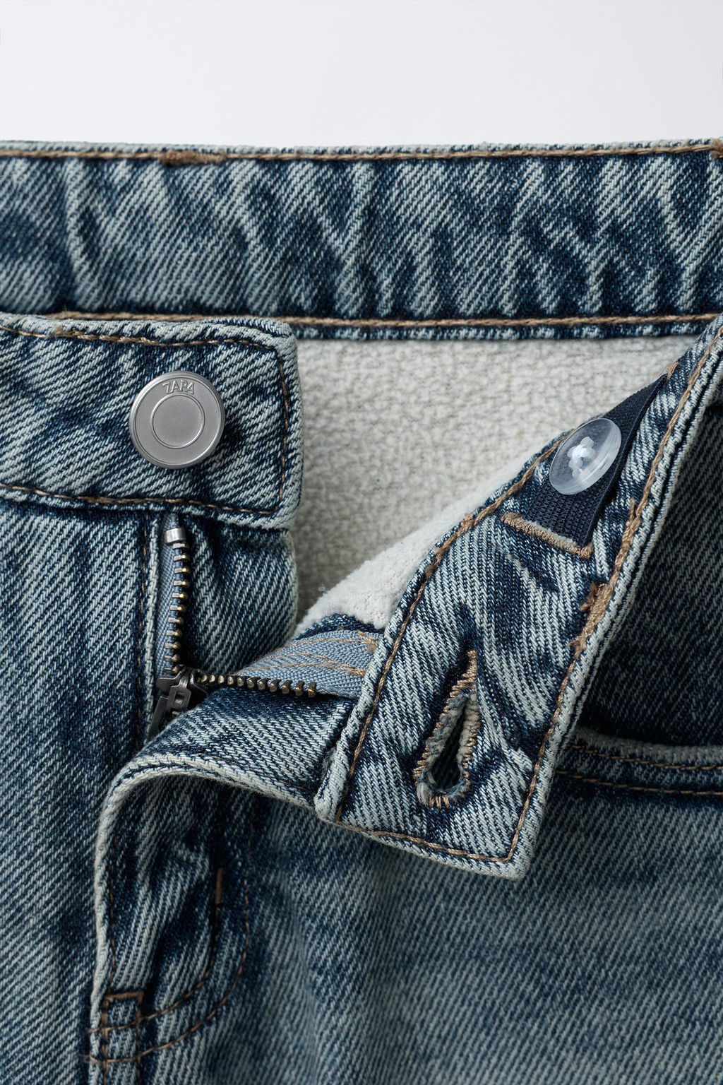 WIDE-LEG JEANS WITH FLEECE INTERIOR - Zara фото 3