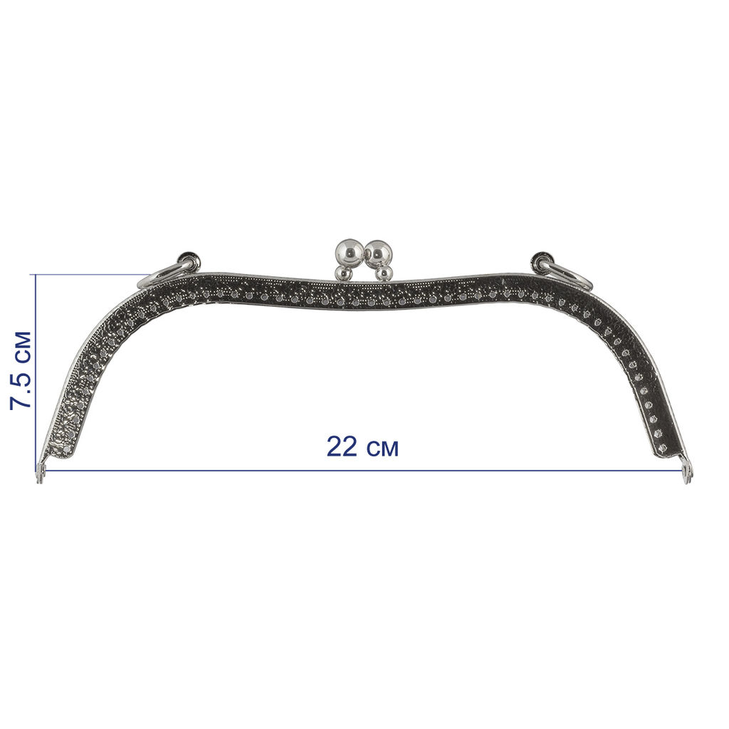 Gamma FER-08 Застежка для сумки фермуар 22 x 7.5 см 5 х 1 шт. №01 под серебро