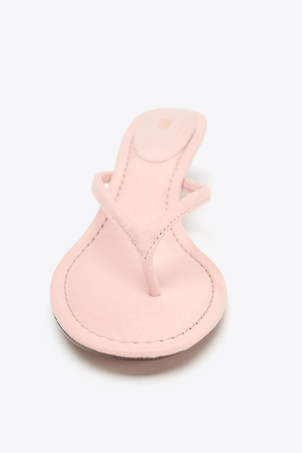 SOFT-FINISH KITTEN HEEL SANDALS - Zara фото 4