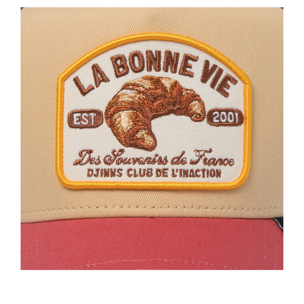 Бейсболка DJINNS арт. HFT La Bonne Vie 2 (бежевый / розовый)  фото 3