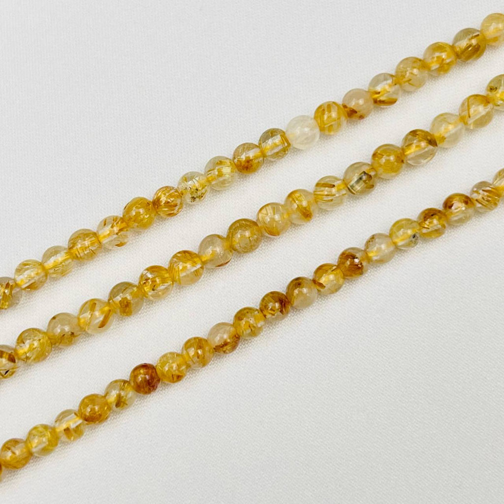 Бусины для украшений из Рутилового кварца (120 бусин)