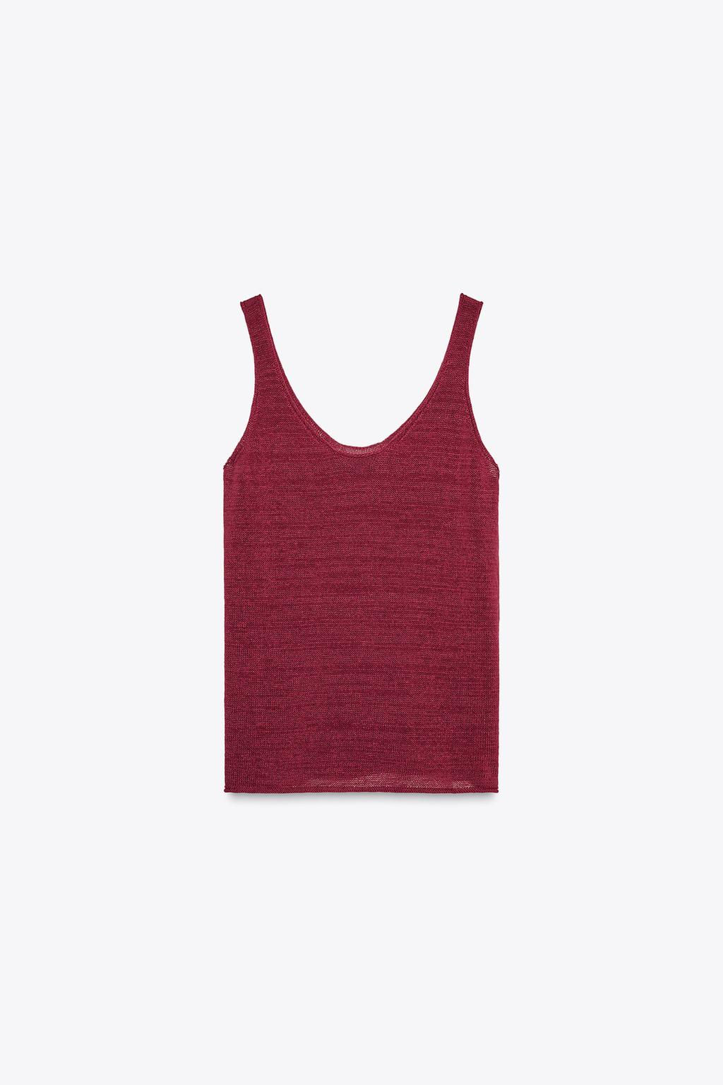 LINEN BLEND KNIT TOP - Zara фото 14