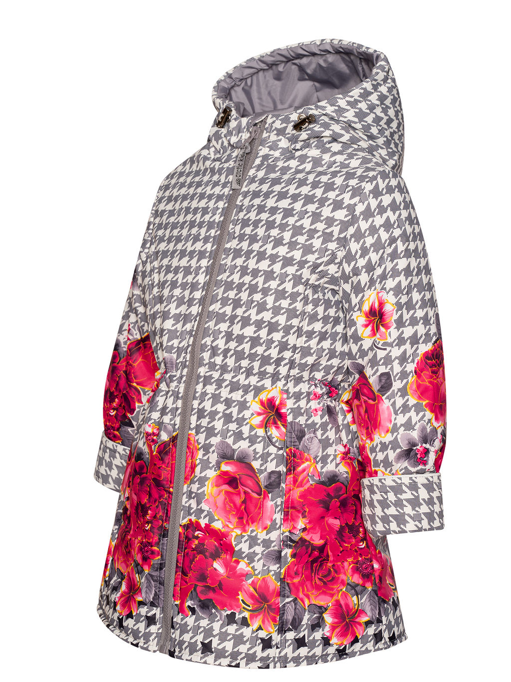 Куртка детская демисезонная сераяцветы