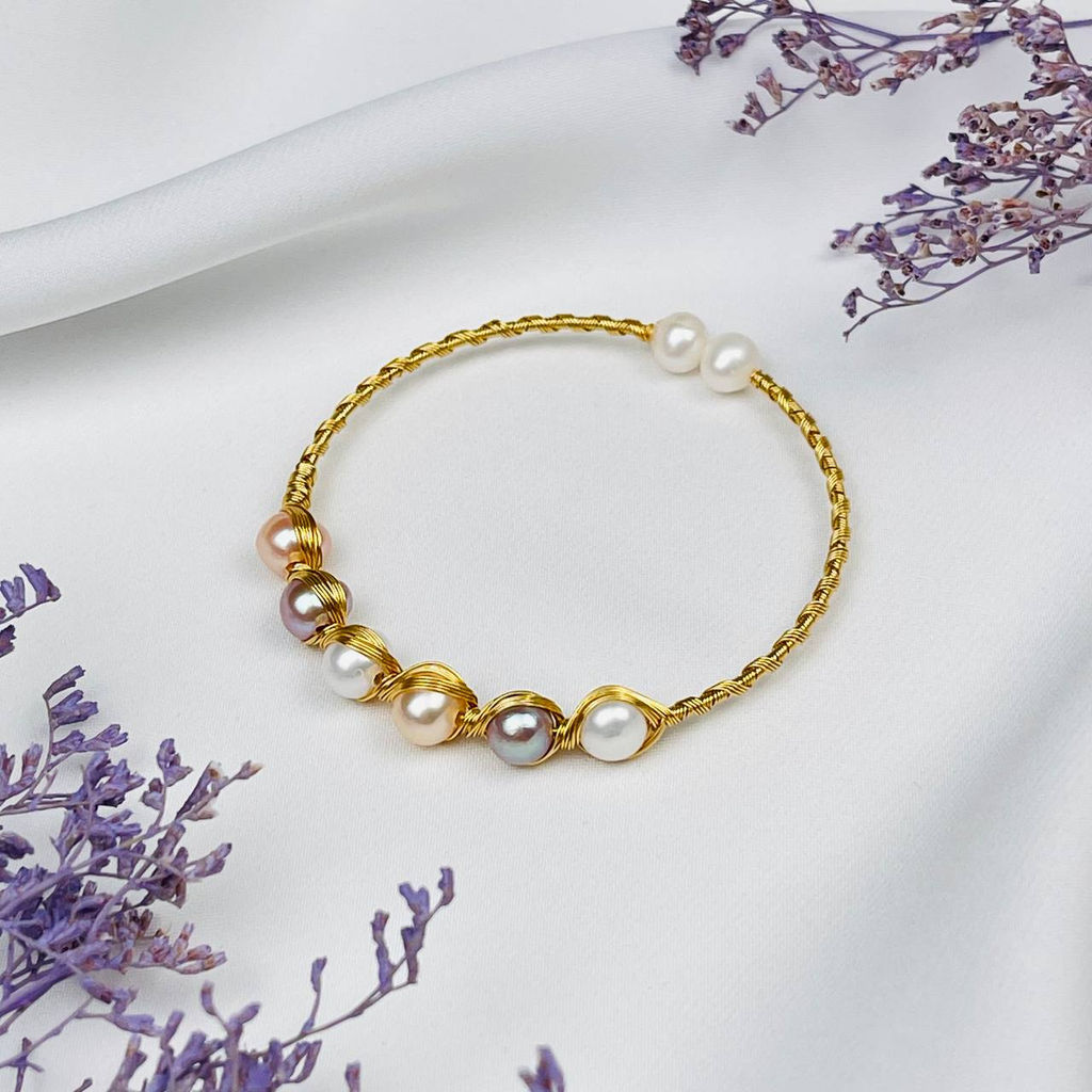 Браслет регулируемый с речным Жемчугом от 16 см