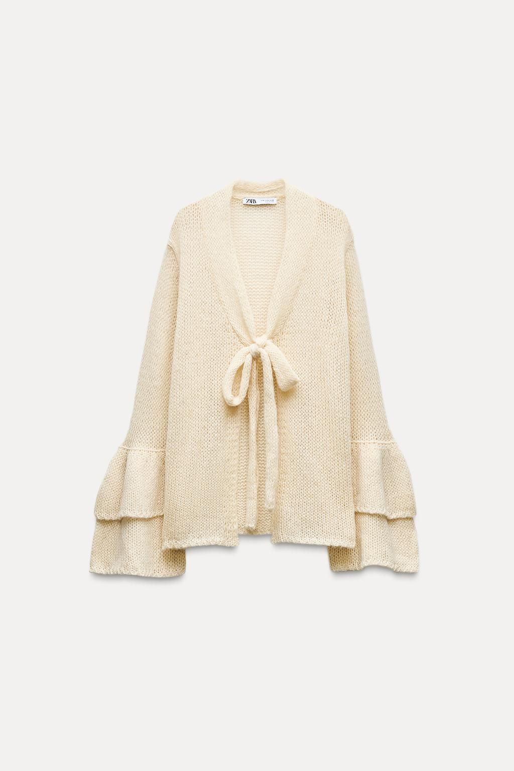 KNIT JACKET WITH RUFFLE SLEEVES - Zara фото 3