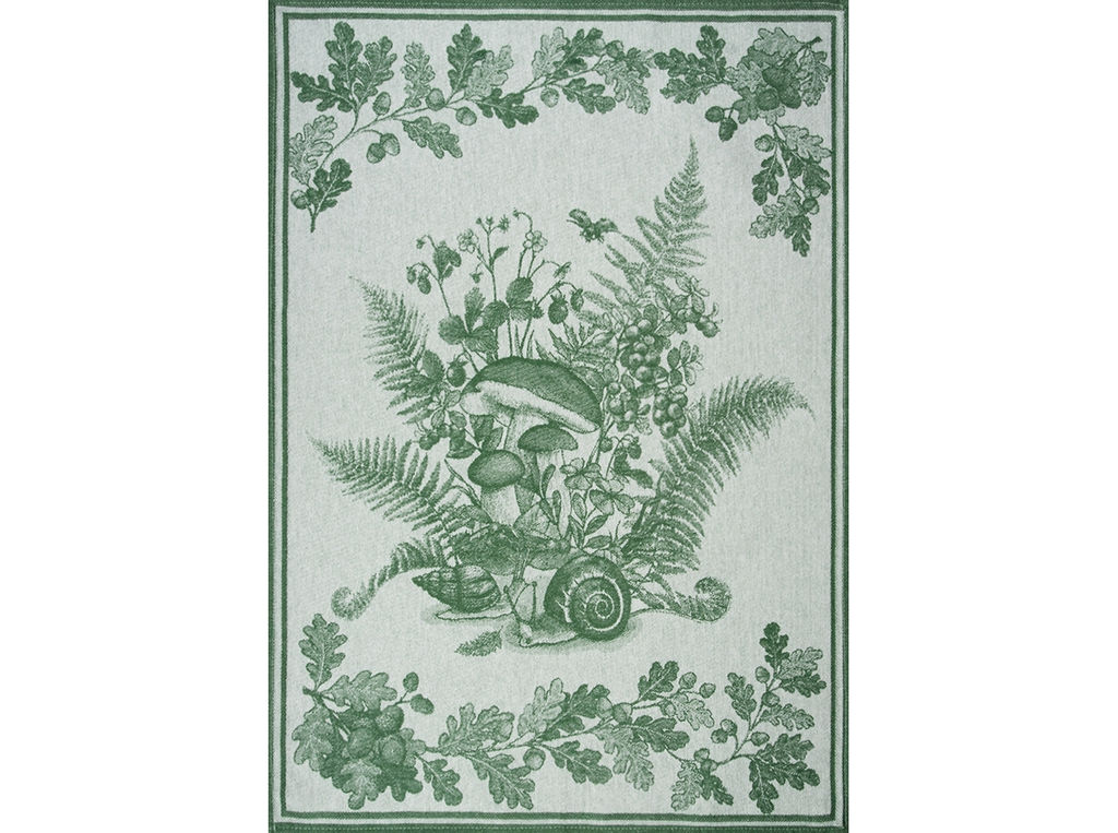 07с-39ЯК 50*70 Полотенце "Грибы и желуди" цв. зеленый