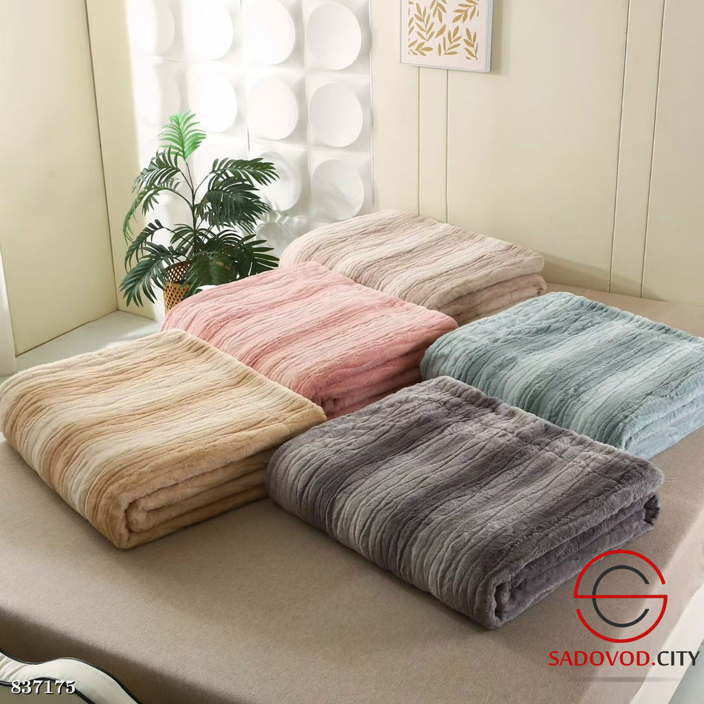 Плед на кровать из норковой нити