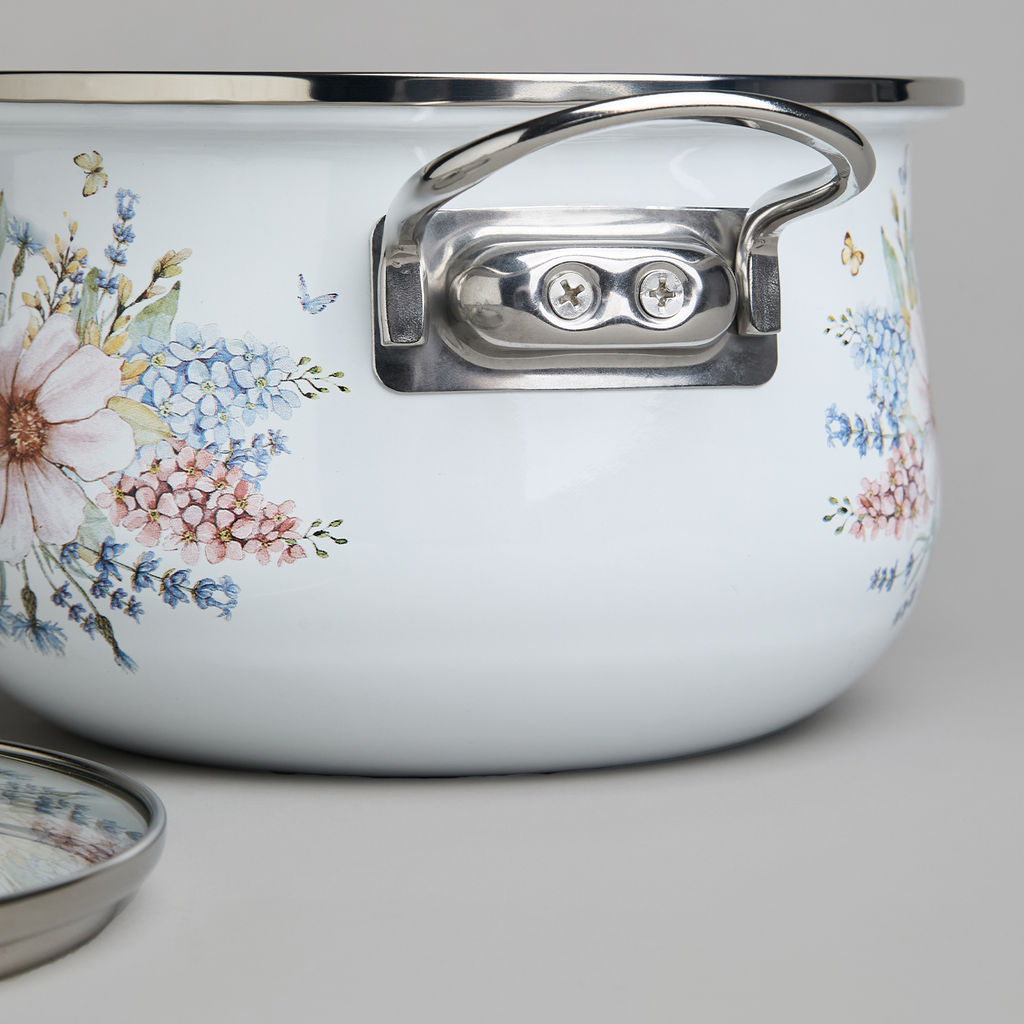 НАБОР КАСТРЮЛЬ AGNESS ЭМАЛИРОВАННЫХ СЕРИЯ ДВОРЦОВЫЙ ПАРК 4ПР. 2,0Л И 2,8Л, 18Х11СМ, 20Х12СМ  фото 2