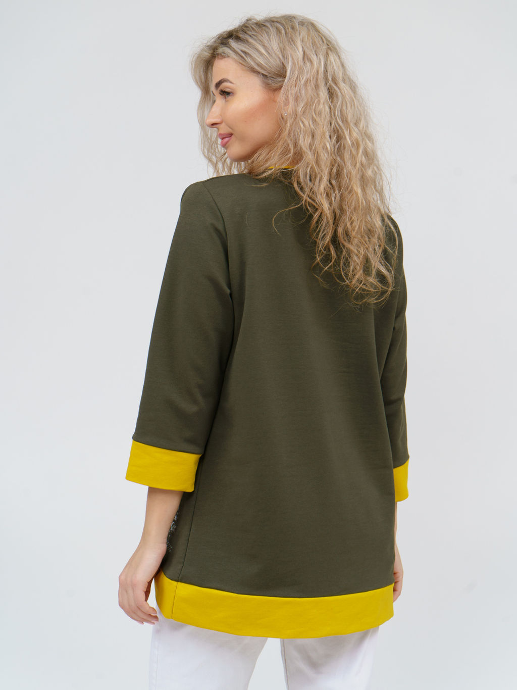 853 Туника "хаки/горчица"