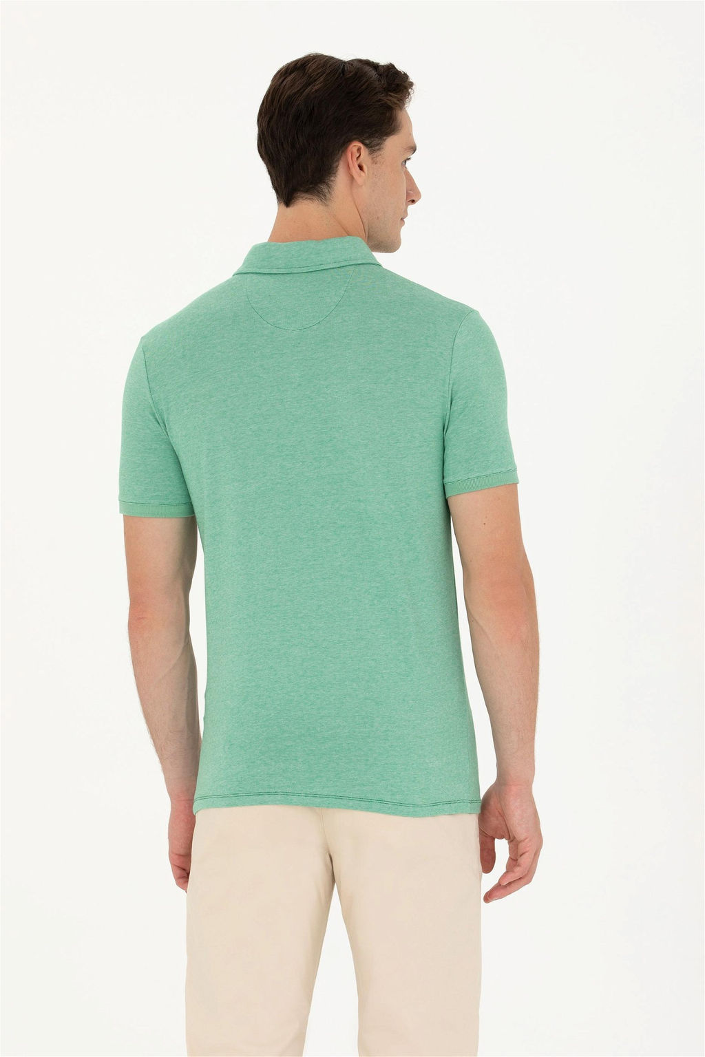 U. S. Polo Assn Мужская зеленая футболка с воротником-поло - U.s. polo assn фото 12