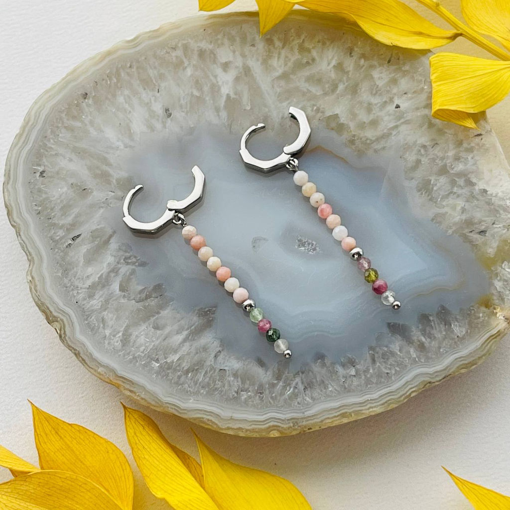 Серьги из Опала с Турмалином - Радуга самоцветов фото 2