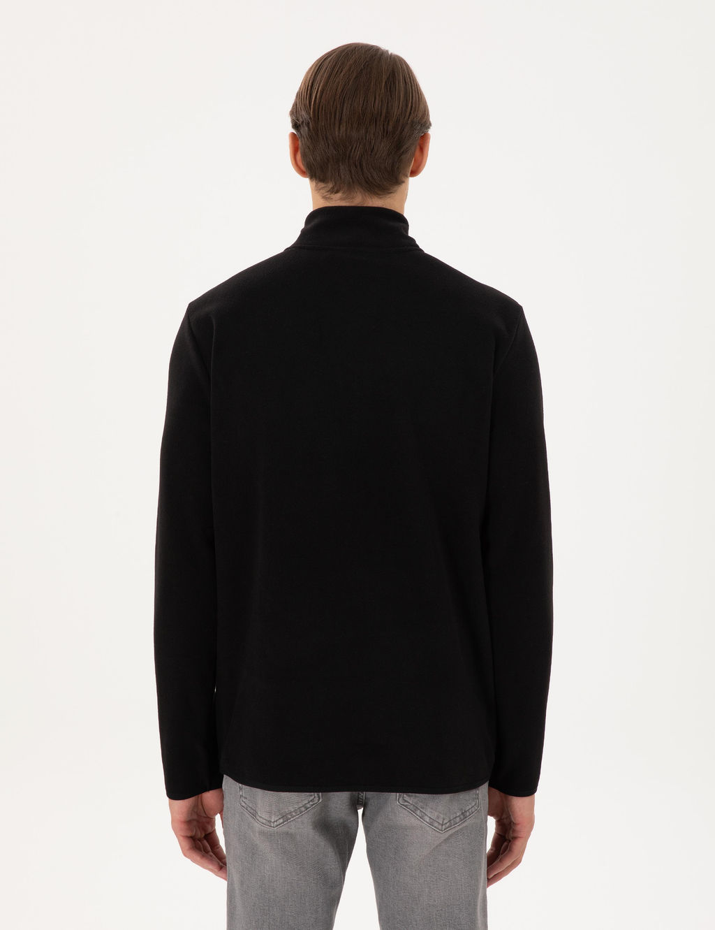 Siyah Regular Fit Yar_m Fermuarl_ Polar Sweatshirt - Pierre cardin фото 5