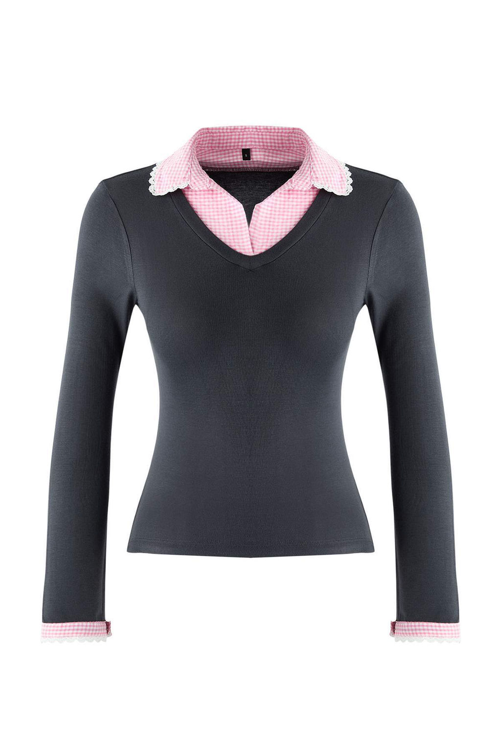 Teen Lacivert Ekose/Kareli Fitted/Vucuda Oturan Dokuma Detayl? Orme Bluz TWOAW26BZ00008 - Trendyolmilla фото 7