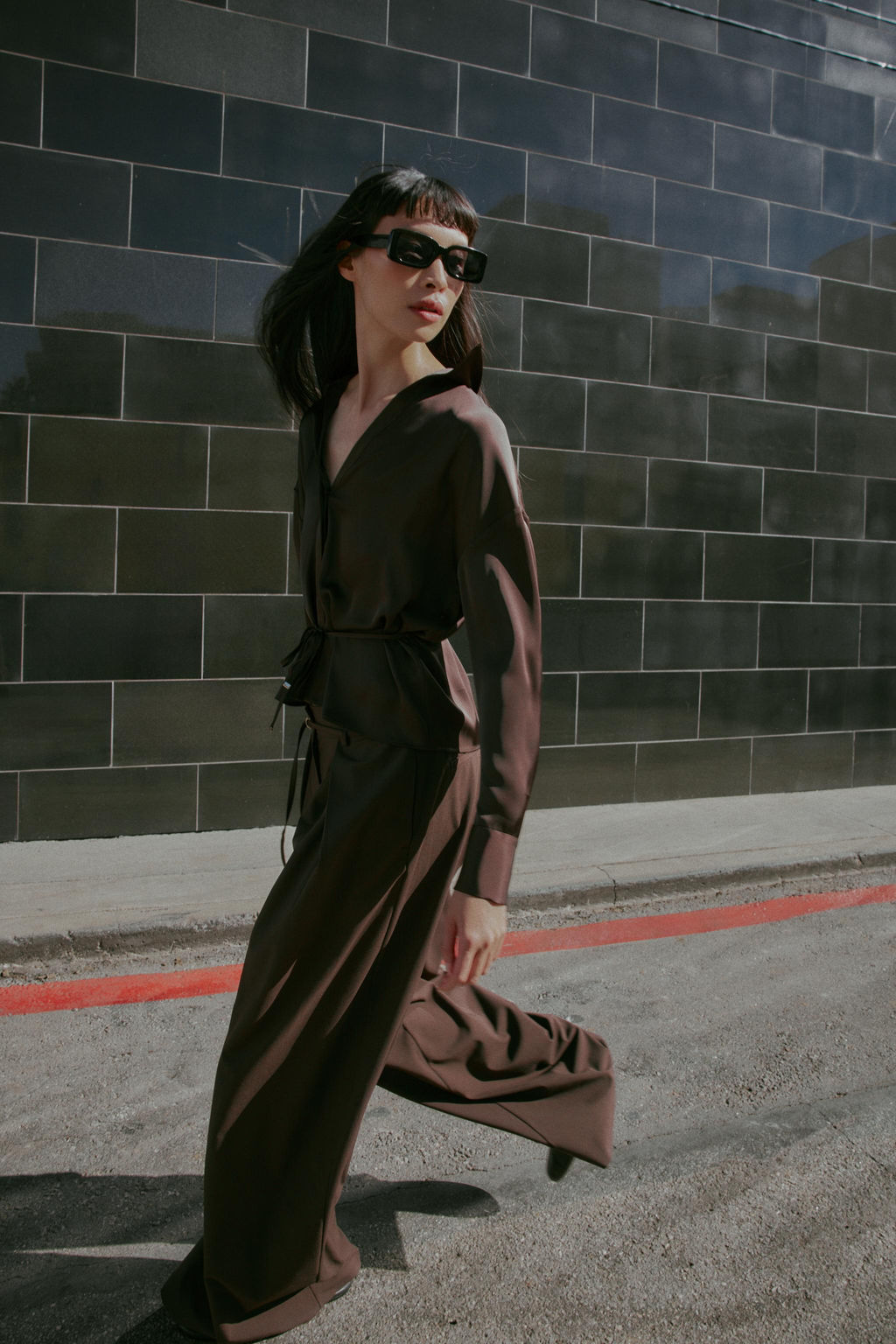 SATIN BLOUSE WITH BELT - Zara фото 4