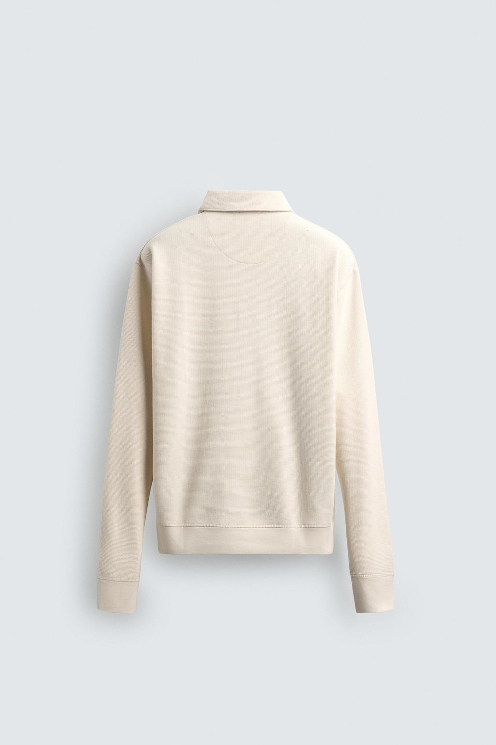 TEXTURED WEAVE POLO SHIRT WITH ZIP - Zara фото 7