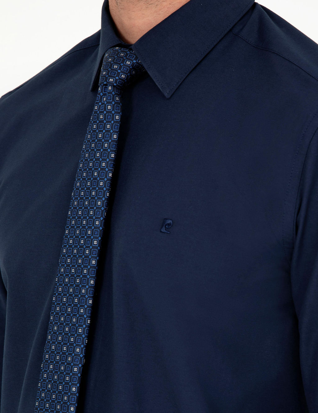Lacivert Slim Fit Uzun Kollu Basic G_mlek