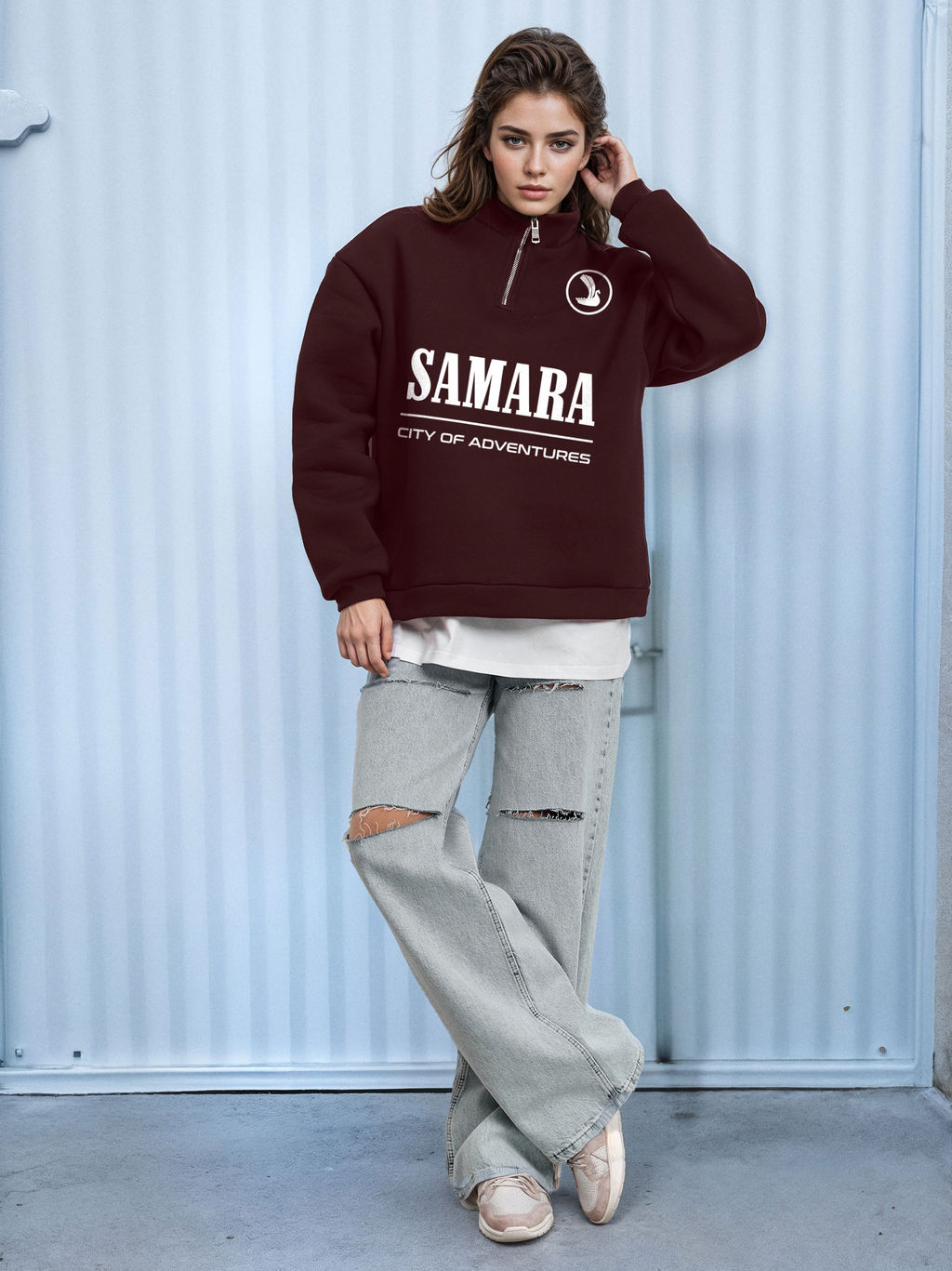 Толстовка женская с зип-воротником Samara