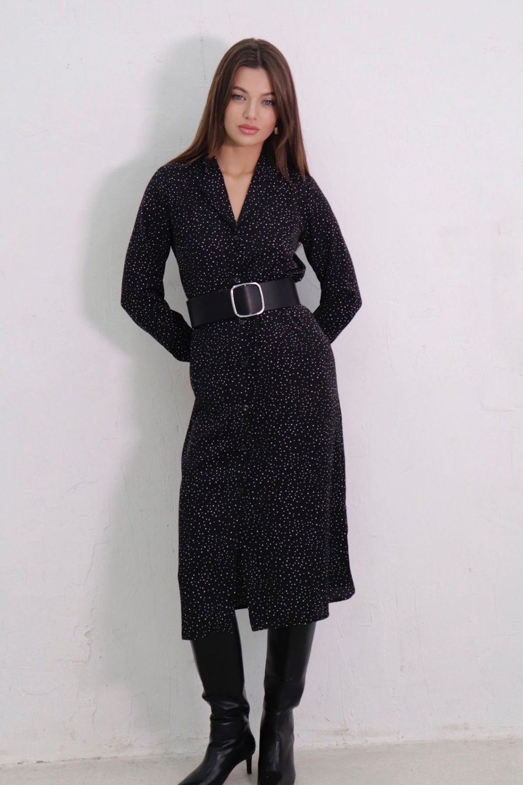 Платье-рубашка с английским воротником принт - Martichelli фото 334