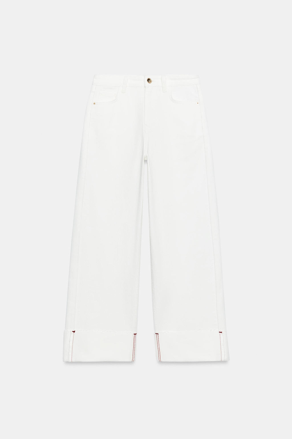 JEANS Z1975 BARREL TIRO MEDIO BAJO VUELTA / Blanco - Zara фото 6