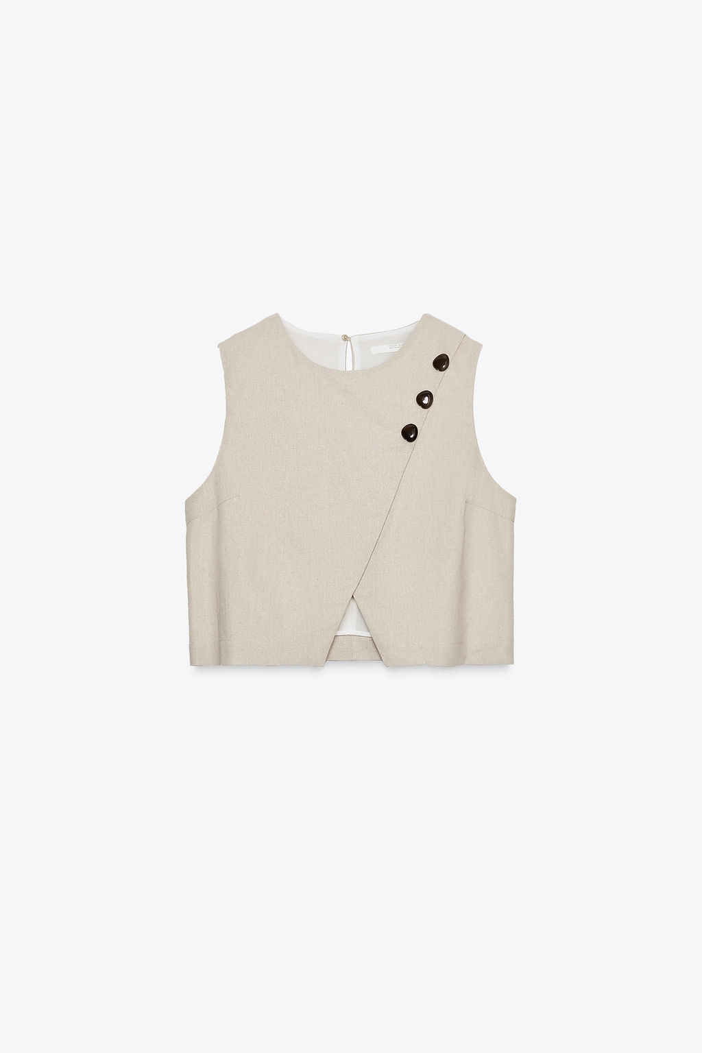 SHORT CROSSOVER LINEN BLEND TOP - Zara фото 4