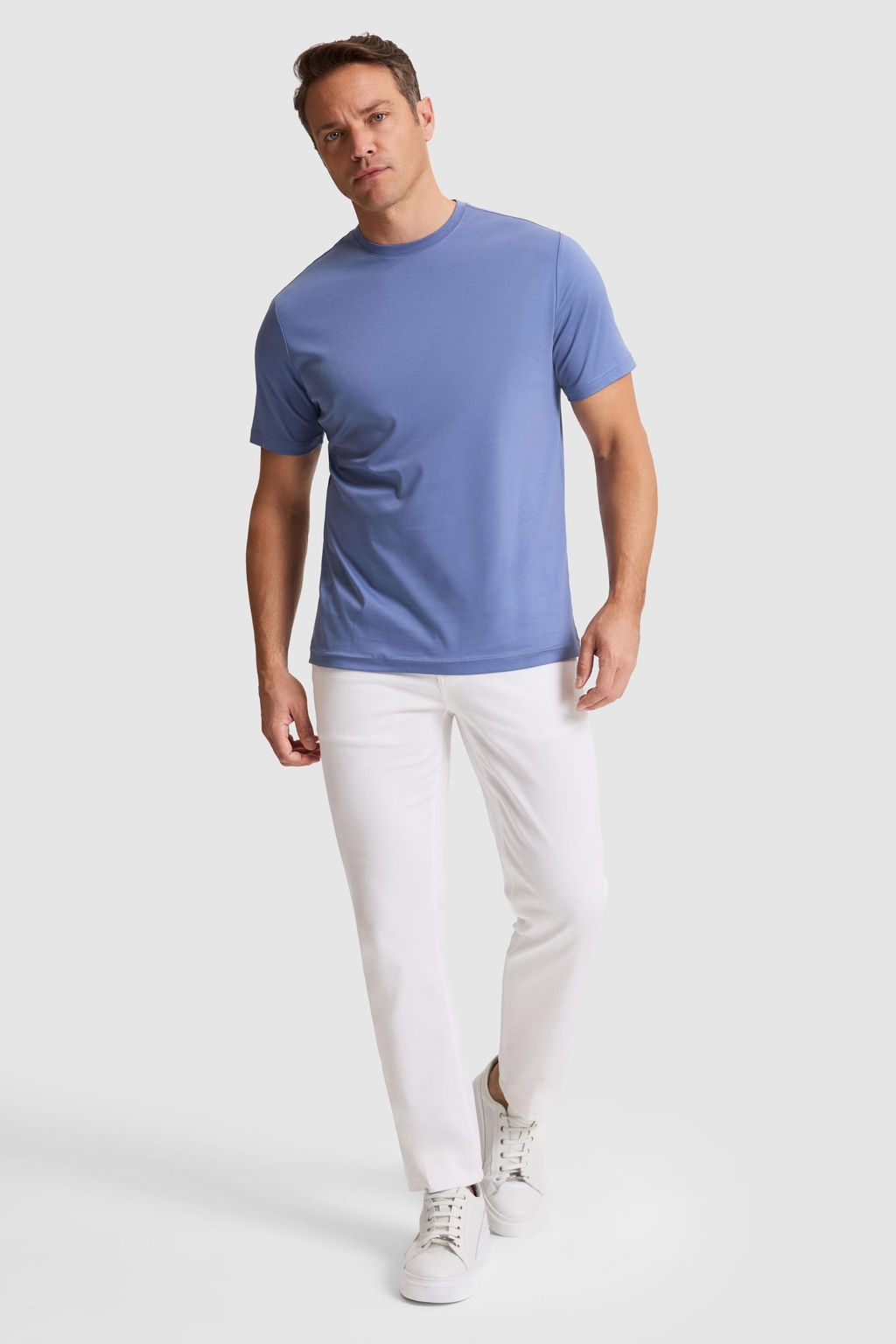 Erkek _ndigoRegular Fit Bisiklet Yaka Basic Ti__rt