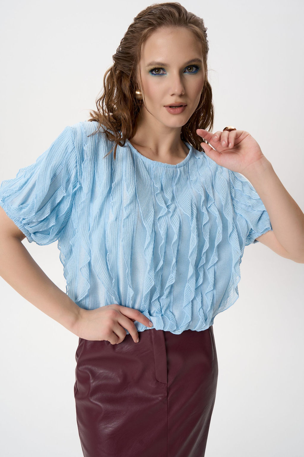 Блузка Лили (голубой) - Эльза фото 4