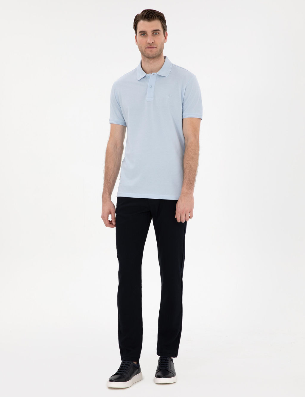 Lacivert Slim Fit Kanvas Pantolon