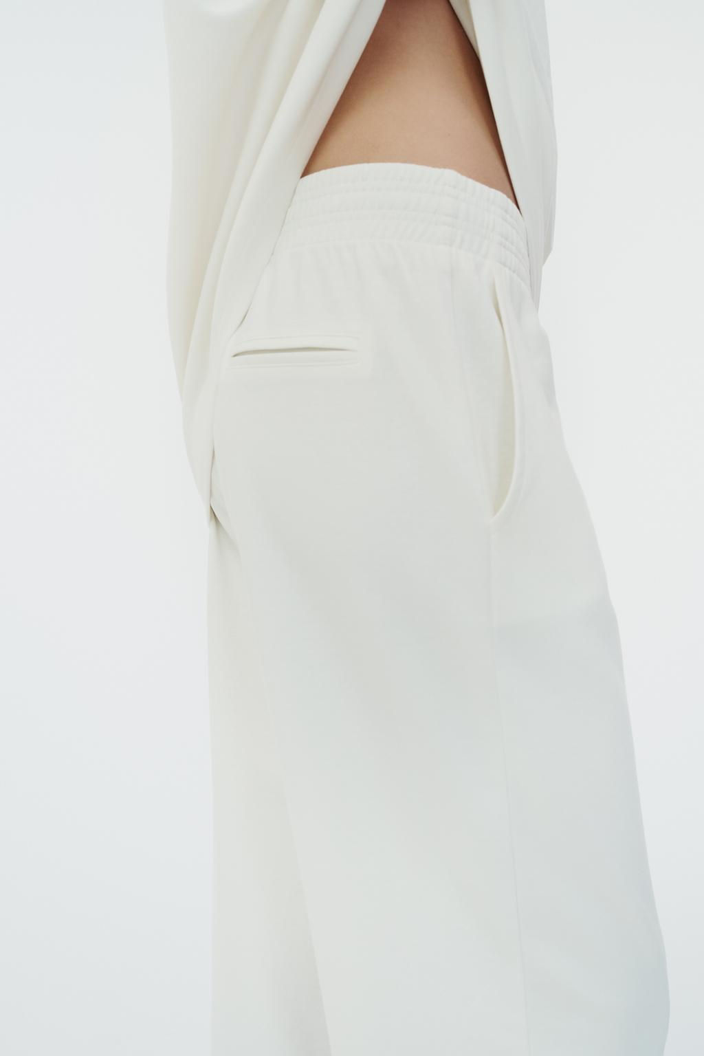 WASHED INTERLOCK TROUSERS - Zara фото 3