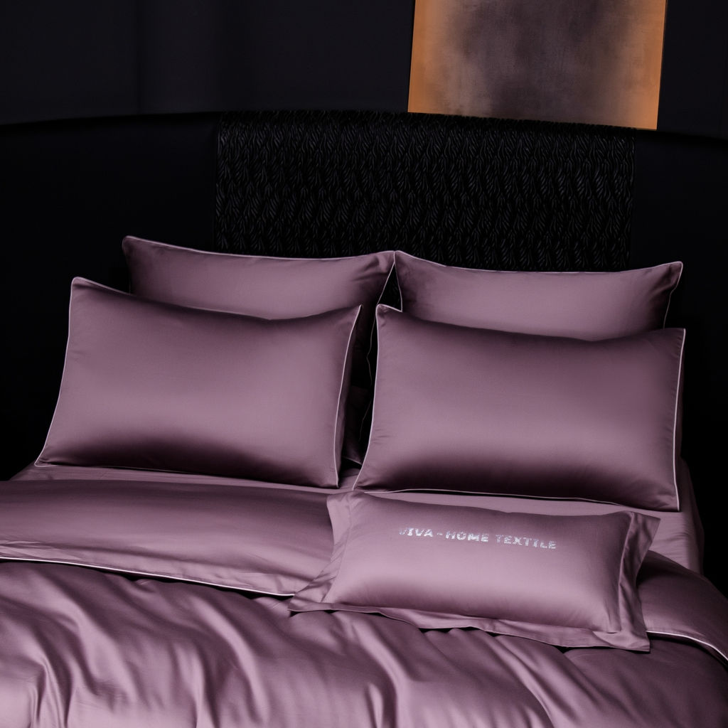 Комплект постельного белья Однотонный Сатин Премиум на резинке OCPR008 2 спальный 4 Наволочки