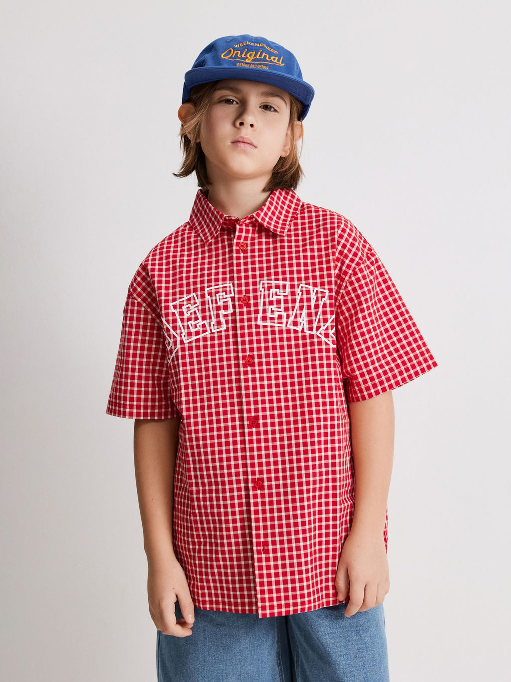 ACOOLA / Сорочка верхняя детская для мальчиков Rasselo красная клетка