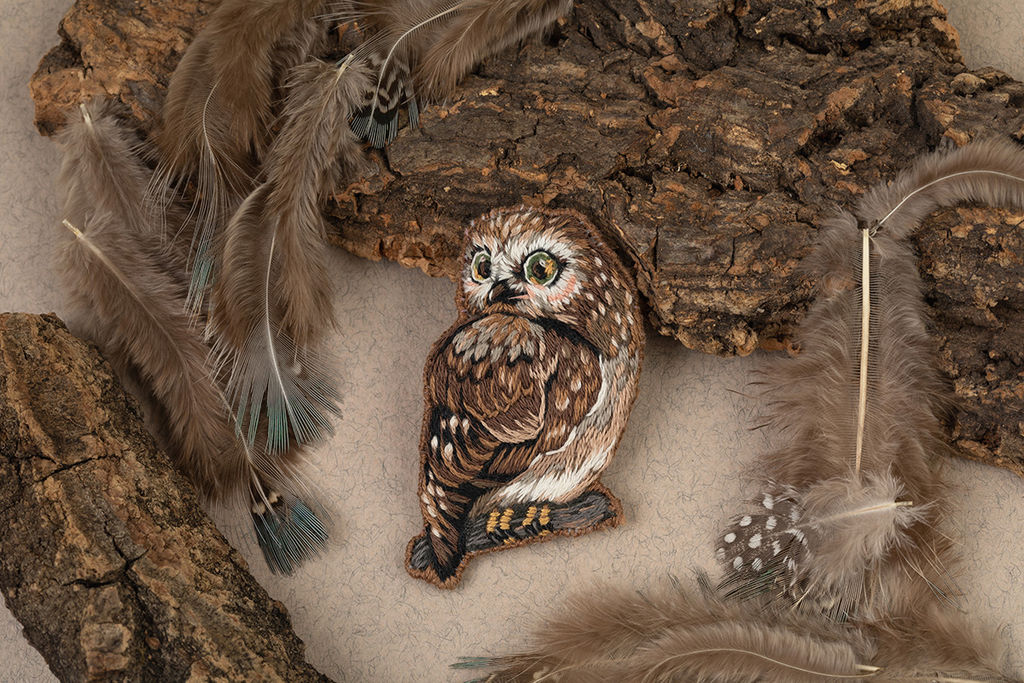 Набор для вышивания PANNA Живая картина JK-2273 Брошь. Совушка 4 х 6 см