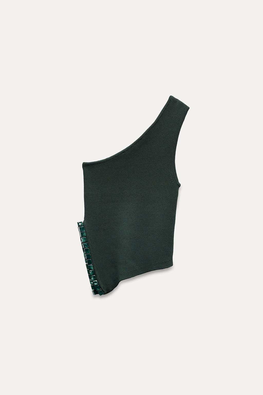 ASYMMETRIC KNIT TOP WITH CUT-OUT DETAIL AND BEADS - Zara фото 5