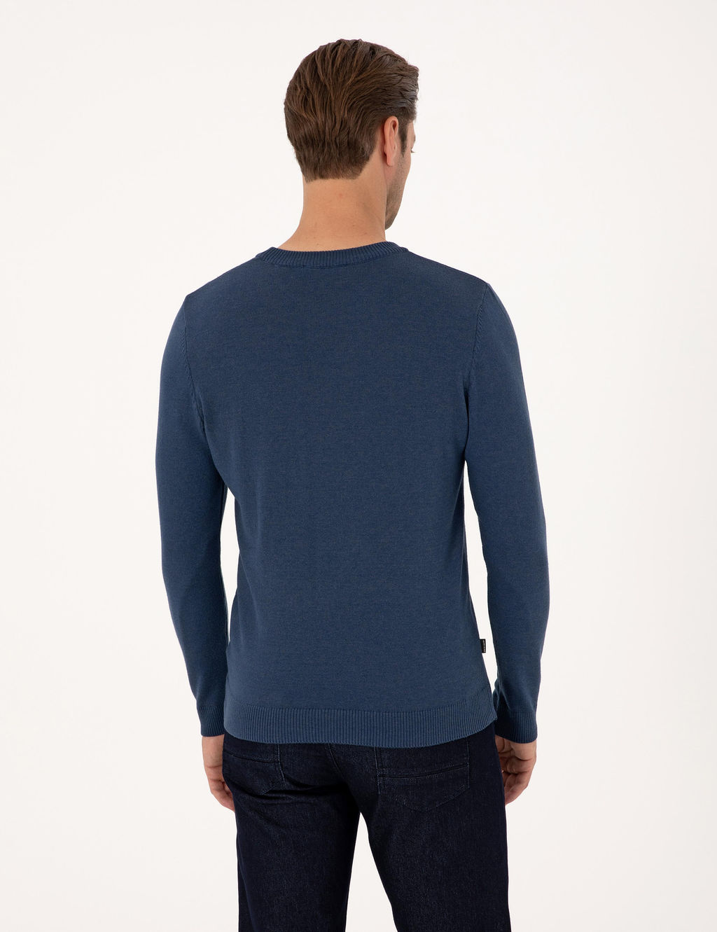 _ndigo Melanj Slim Fit Bisiklet Yaka Basic Triko Kazak - Pierre cardin фото 5