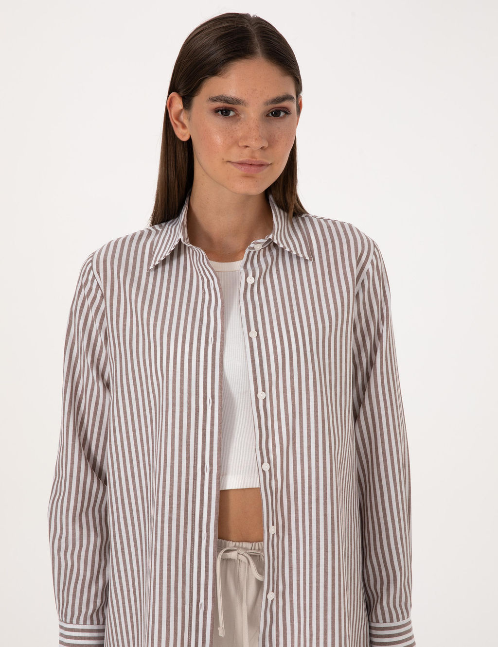 Kahverengi Comfort Fit Uzun Kollu G_mlek - Pierre cardin фото 2