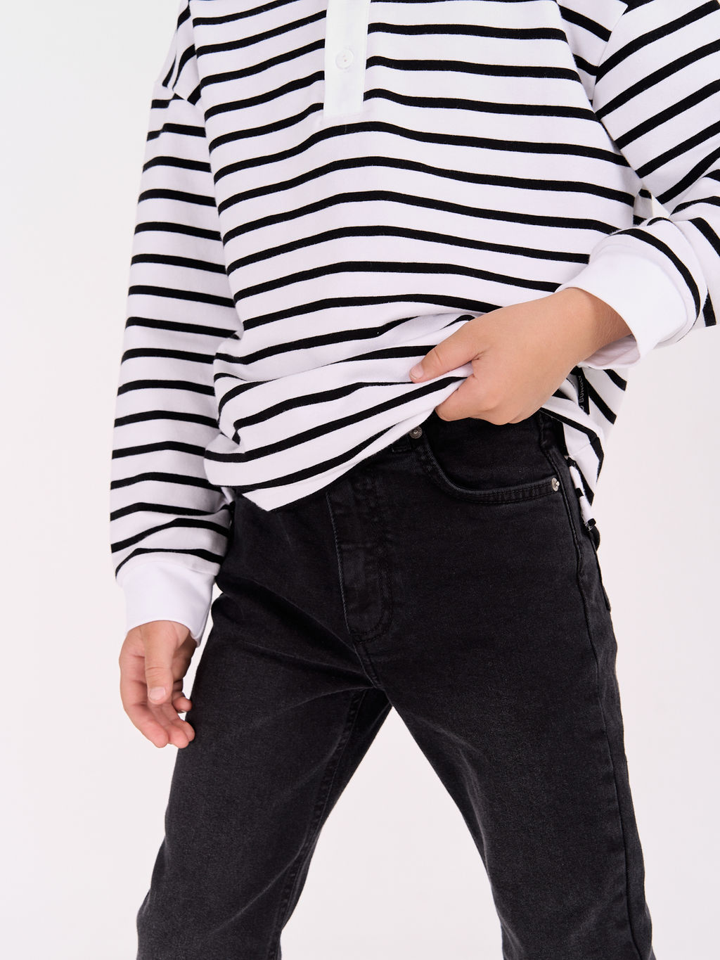 Джинсы slim fit Черные 7+ - Bungly фото 9