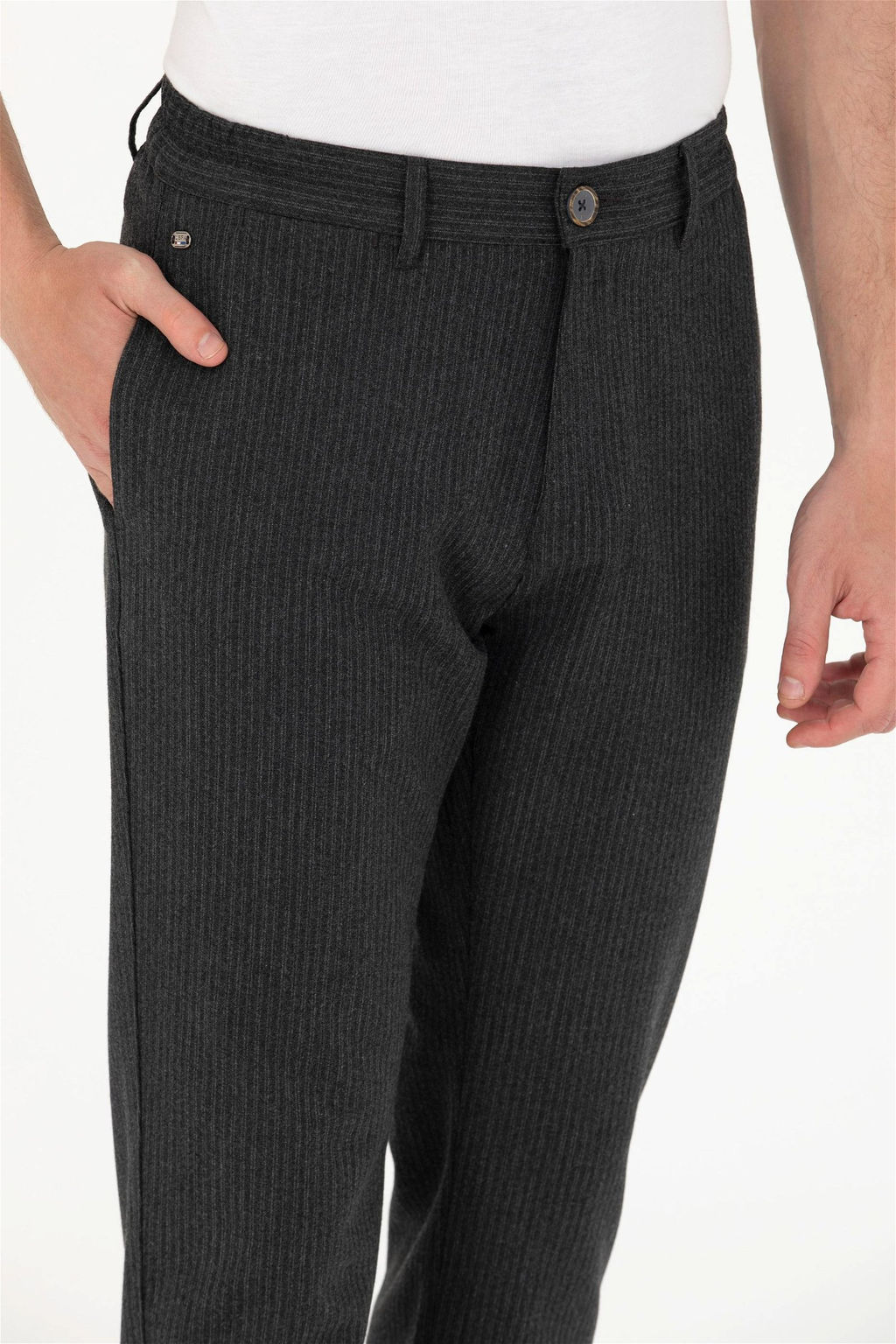 U. S. Polo Assn Мужские брюки из плотной ткани антрацитового цвета - U.s. polo assn фото 5