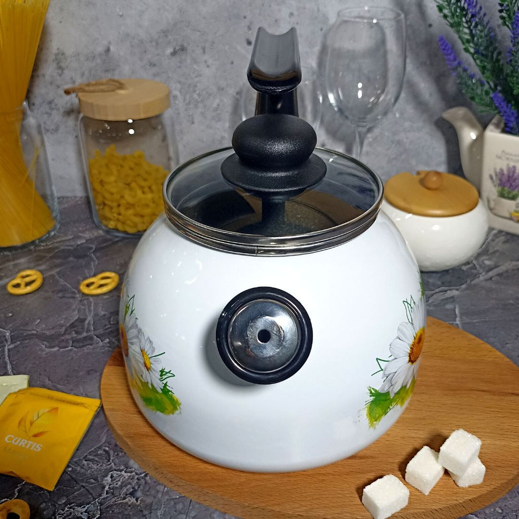 Чайник для плиты 3,0л 4с209я Ромашки лето белосн. сф. со св.