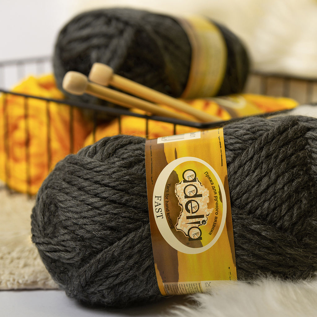 Пряжа ADELIA FAST 78% акрил, 22% шерсть 3 шт. х 150 г 45 м  2 м