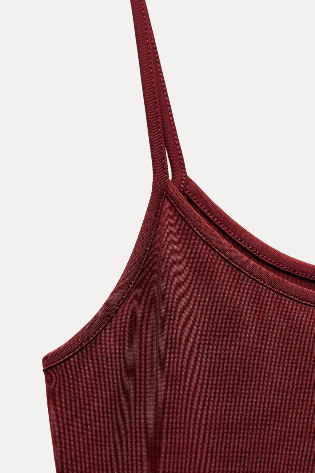 POLYAMIDE SLIM STRAP T-SHIRT - Zara фото 17