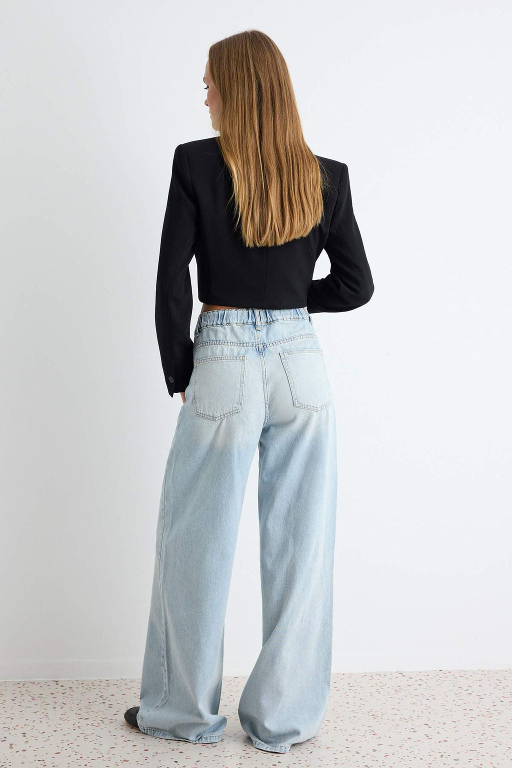 Mavi Y_ksek Bel Ekstra Wide Leg Palazzo %100 Pamuk Non-Stretch Jeans TWOSS25JE00179 - Trendyolmilla фото 6
