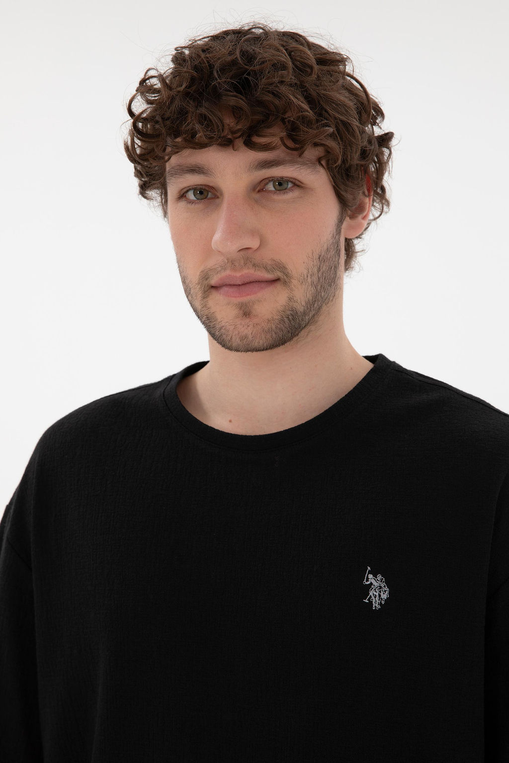 Erkek Comfort Fit Bisiklet Yaka Siyah Jakarl_ _nterlok Ti__rt Sepette S_rpriz _ndirim - U.s. polo assn фото 2